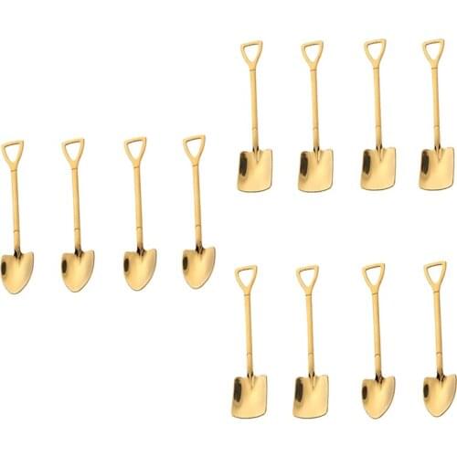 4PCS Coffee Spoon Cutlery Set Stainless Steel Retro Iron Shovel Ice Cream Spoon Scoop Creative Spoon Tea-Spoon