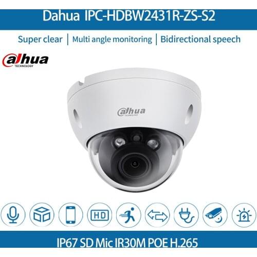 Dahua IPC-HDBW2431R-ZS-S2 4MP Dome IR PoE 4X Zoom CCTV Security Outdoor Metal With SD Card Slot IP67 Onvif IP Camera