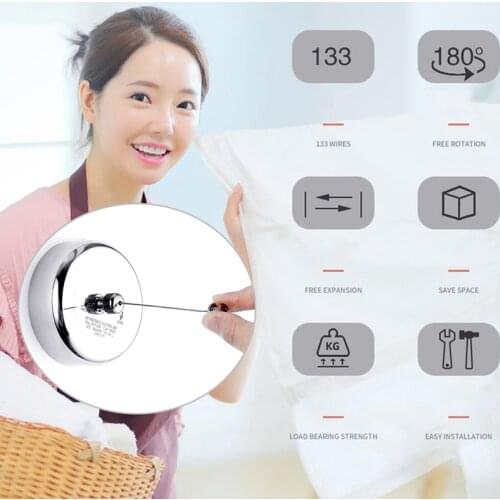 Portable Stainless Retractable Clotheslines Dryer Organiser Laundry Hanger