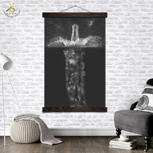 Amazing Black Diving Moment Modern Pop Print Art Wall Painting Poster Vintage Canvas Print Nordic Decoration Home Pictures