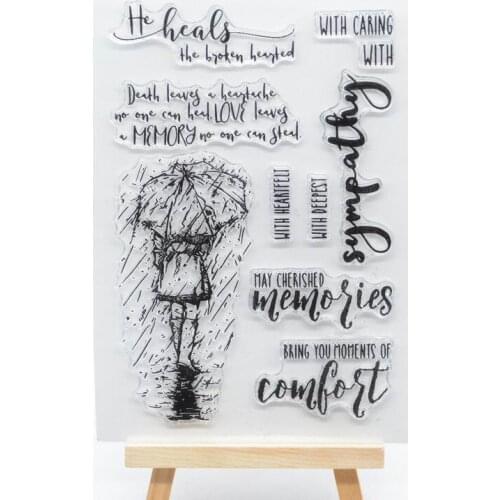 Walking in the rain Transparent Clear Silicone Stamp/Seal for DIY scrapbooking/photo album Decorative clear stamp sheets