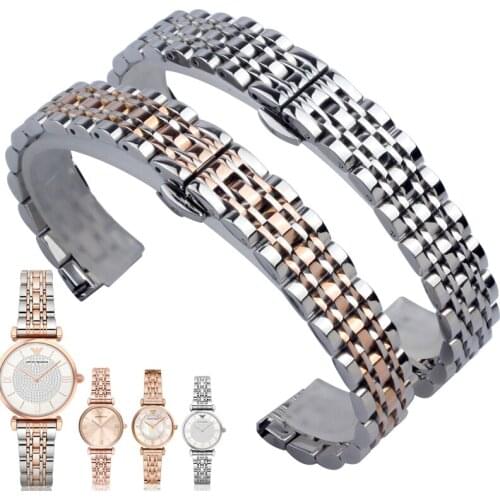 Stainless Steel Watch Strap 14MM 18MM 20MM 22MM For AR1926/AR1925/AR1909/AR1956/11244 womens Watches Metal Watch Bracelet Strap