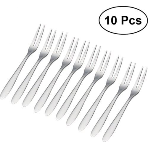 10 Pcs Fruit Fork Luxury Stainless Steel Gold Cake Dessert Forks Lovely Mini Fork Used For Cake In Party Snail Fork Restaurant