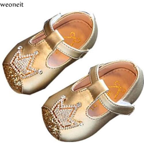 Weoneit Spring Autumn Fashion Baby Girls Shoes Soft Sole 4 Colors Shoes Toddler Girl Bling Shoes CN 15-25