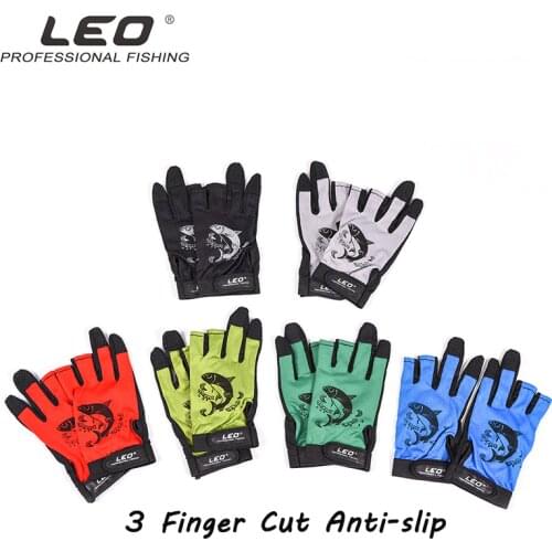 1Pair 3 Finger Cut Rubber Anti-slip Breathable Glove Non-Slip Fishing Gloves Outdoor Sport Neoprene Protection Fish Equipment
