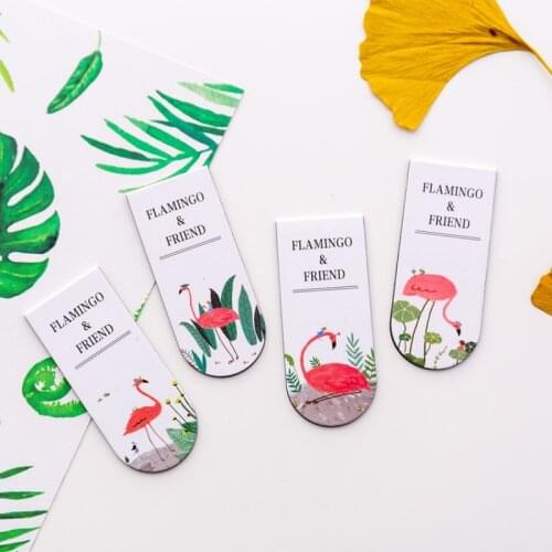 1pcs Creative Flamingo Magnetic Bookmark Student Multifunctional Hand Account Paging Magnet Bookmark School Supplies Stationery