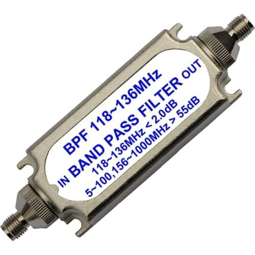 118-136MHz 50ohm SMA Connector Band Pass Bandpass Filter BPF For Air Frequency Band