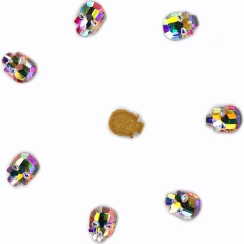20pcs 3D Crystal AB SKULL Flat Back Nail Rhinestones Diamond Charms Jewelry Halloween HALLOWEEN SKULL SKULLS SKELETON PROP 20PCS