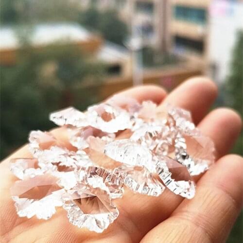 2020 Top Quality Clear Snow Beads 500pcs/lot in 1 holes Faceted 14mm k9 Crystal Curtain & Chandelier Beads For Diy Accessories