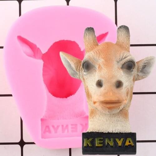 3D Deer Cupcake Topper Silicone Mold DIY Christmas Fondant Cake Decorating Tools Candy Clay Chocolate Moulds Sops Resin Molds