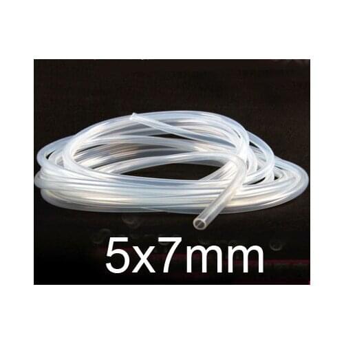 5mm ID 7mm OD Transparent Silicone Rubber Tube Hose Pipe ( food grade ) 5X7mm medical PIPE tubing
