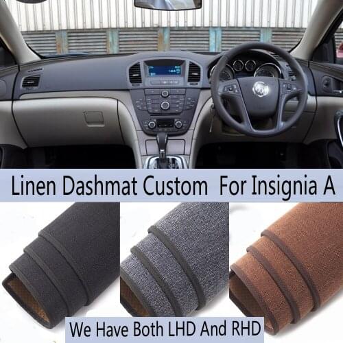 Car Styling Linen Dash Mat Covers Dashmat Dashboard Carpet Accessories For Opel Insignia A Vauxhall Holden Buick Regal 2009-2016