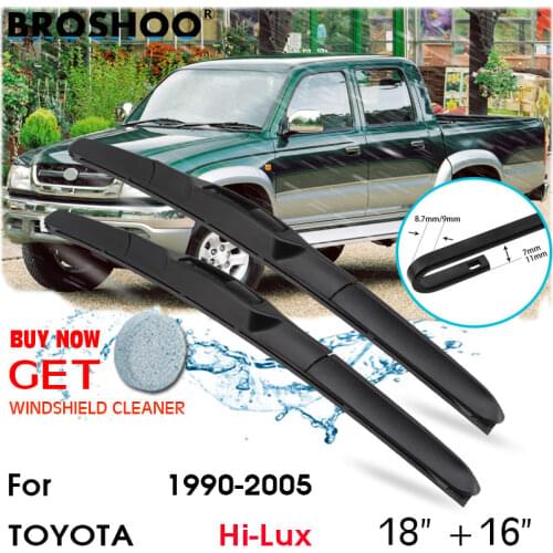 Car Wiper Blade Front Window Windscreen Windshield Wiper Fit J hook Blades Accessories For TOYOTA Hi-Lux 18"+16" 1990-2005