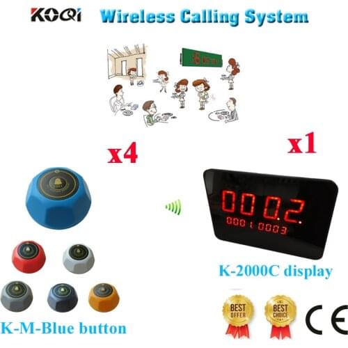 Wireless Table Buzzer System Display Panel Prompt Good Design Fashion Call Button Full Equipment(1 display+4 call button)