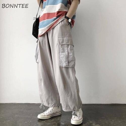 Cargo Pants Women Oversize Couples Chic Street Style Teens High Elastic Waist Trousers Summer New Korean All-match Ladies Pant