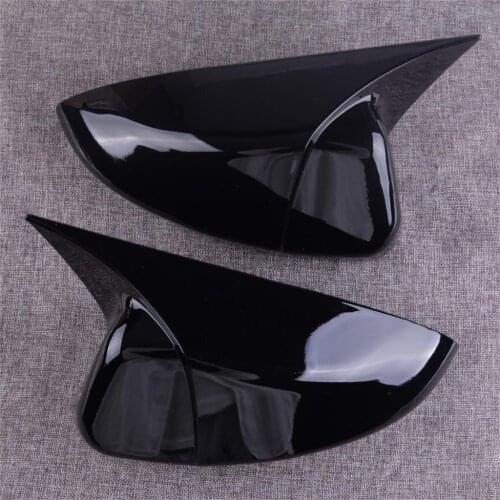 CITALL 2PCS Black ABS Ox Horn Rear View Mirror Cover Trim Cap Fit for Honda Accord 2018 2019