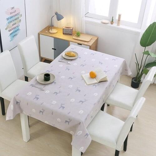 Decorative Table Cloth Rectangular Cotton Linen Tablecloths Waterproof Oilproof Dining Table Cover Tea Table Cloth Plant Flowers