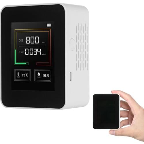 Gas Detector CO2 Meter with Alarm TVOC Sensor Air Quality Monitor Temperature Humidity Tester LCD Display CO2 Sensor Meter