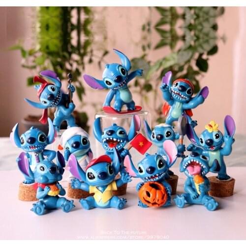Disney Lilo & Stitch 6pcs/set 5.5-7.5cm Action Figure Posture Anime Decoration Collection Figurine Toy model for children gift