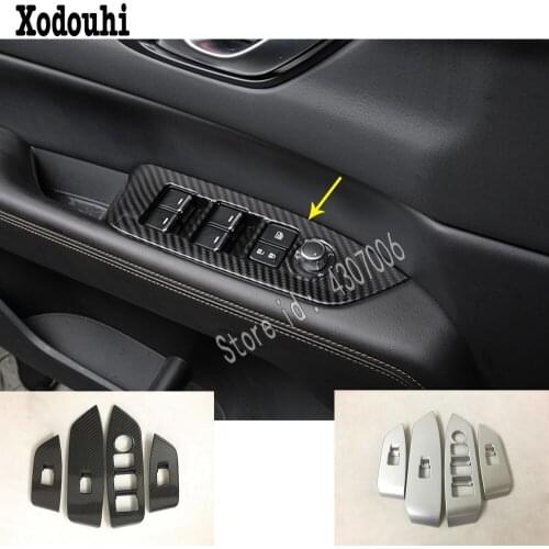 For Mazda CX-5 CX5 2nd Gen 2017 2018 2019 2020 Car Sticker Door Window Glass Panel Armrest Lift Switch Button Trim Frame 4pcs