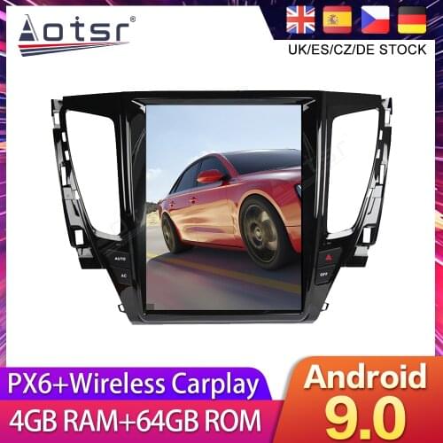 For Mitsubishi Pajero Sport L200 2017+ Tesla Styel Android 9 Car DVD GPS Navigation Radio Auto Stereo Multimedia Palyer HeadUnit