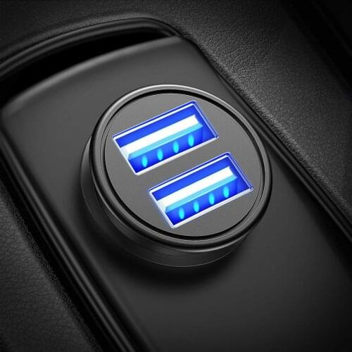 Dual USB Port Fast Car Charging Mini Flush Fit Compatible with iPhone Xs max/XR/x/7/6s, iPad Air 2/Mini 3, Note 9/Galaxy S10/S9