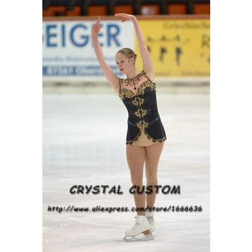Custom Figure Skating Dresses For Girls Fashion New Brand Competition Children Ice Figure Skating Dresses Crystal DR3800