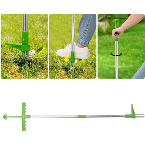 Weed Puller Tool Claw Weeder Portable Manual Garden Lawn Long Handled stainless steelStand Up Weed Puller