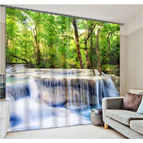 Beautiful jungle view Luxury Blackout 3D Curtains For Living room Bedding room Office Drapes Cotinas para sala