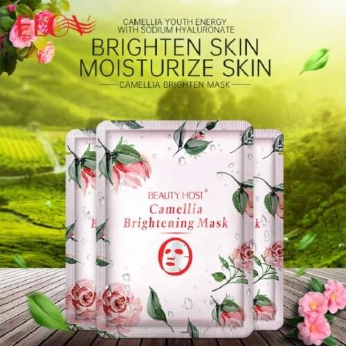 Beauty Host Camellia Whitening Moisturizing Facial Mask Anti-Aging Brighten Skin Care 5PCS