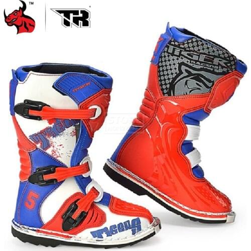 Profession Anti-Fall Chilren Motorcycle Shoes Kids Non-slip Motocross Riding Racing Boots Men Motorcycle Boots Size 34-37