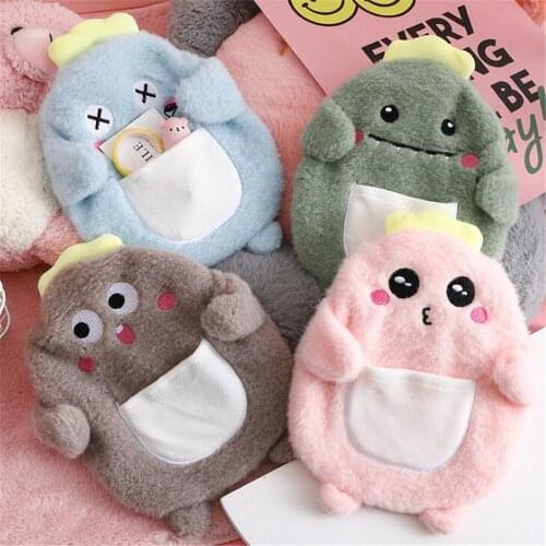 Cartoon Keep Warm Cute PVC Stress Pain Relief Therapy Hot Water Bottle Bag Pocket Soft Cozy Cover Heat Reusable Hand Warmer