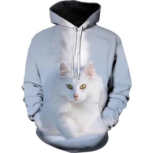 Sudadera Con Capucha Con Estampado De Gato De Anime Japonés Para Hombres Y Mujeres Harajuku Sudadera Con Capucha Deportiva Blanc