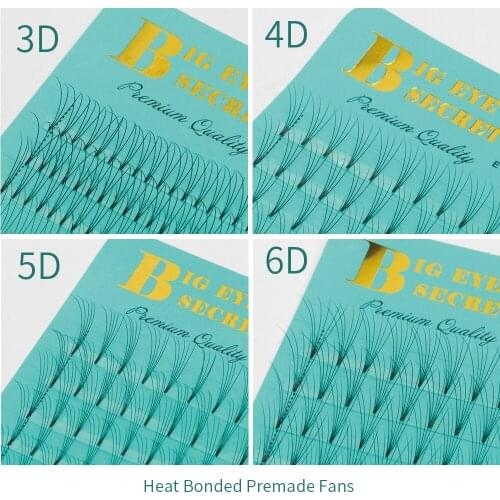 Big Eyes Secret Lashes EXtension Short Stem Premade Fans Faux Mink Pre Made Lashes Russian Volume Eyelash Extension