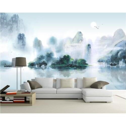 Beibehang Custom wall wallpaper home decoration murals new Chinese ink Jiangnan landscape painting TV wall mural 3d wallpaper