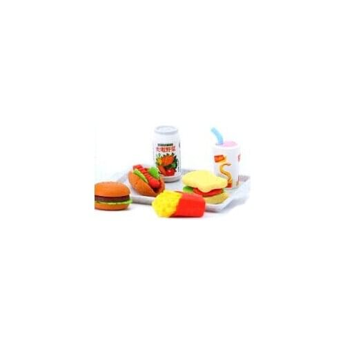 New Arrival freeshipping eraser food eraser set fast food eraser set for teachers good gifts to chldren