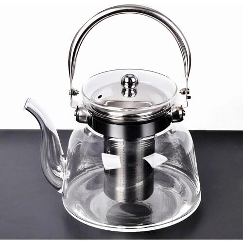 Fire Resistant Glass Teapot Teapot Pyrex 5 Different Sizes with Fireproof strainer kettle and glass teapot with strainer