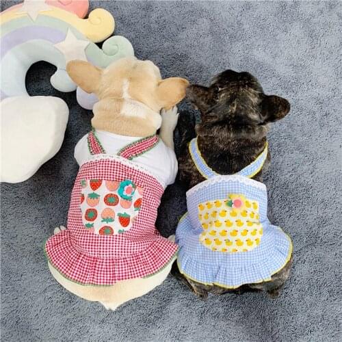 French Bulldog Dress Summer Pug Dog Clothes Vest Skirt Schnauzer Dog Clothing Dresses Dropshipping Pet Costume Apparel Outfit