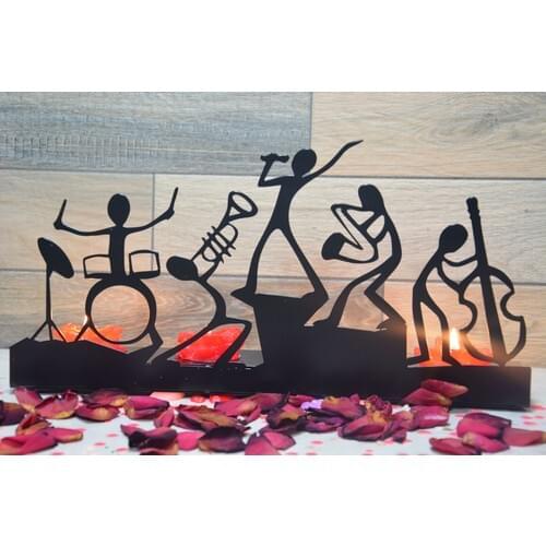 Pnr Decor Quadruble Stık Man Consert Metal Candle Holder Candlestick