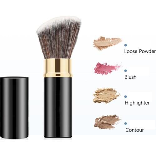 Portable Mini Foundation Makeup Brush Retractable Loose Powder Blush Brush Kabuki Brush Face Brushes Beauty Cosmetic Travel Tool