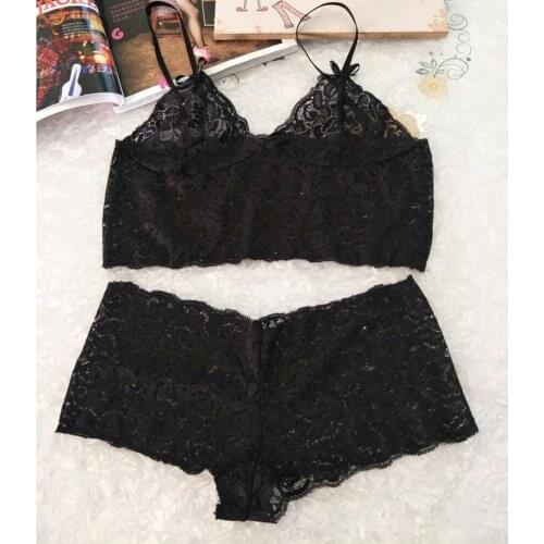 Sexy Erotic Lingerie Women Lace Perspective Babydoll Sexy Teddy Lingerie Hot Open Bra Halter Temptation Sexy Underwear Set