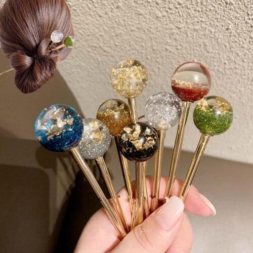 Japan Style Gold Foil Starry Sky Hair Sticks Metal Gold Color Handmade Barrette Women Hairpins Hair Accessories Gift Hair Clips