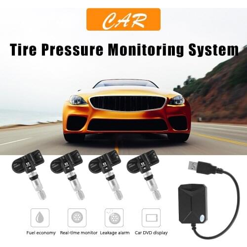 USB Android Navigation Car Radio TPMS 4 Sensors Tire Pressure Monitoring System 5V Internal Tire Pressure Sensors Alarm System