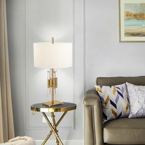 Modern minimalist wrought iron cloth cover table lamp light luxury post-modern exhibition hall living room bedroom table lamp
