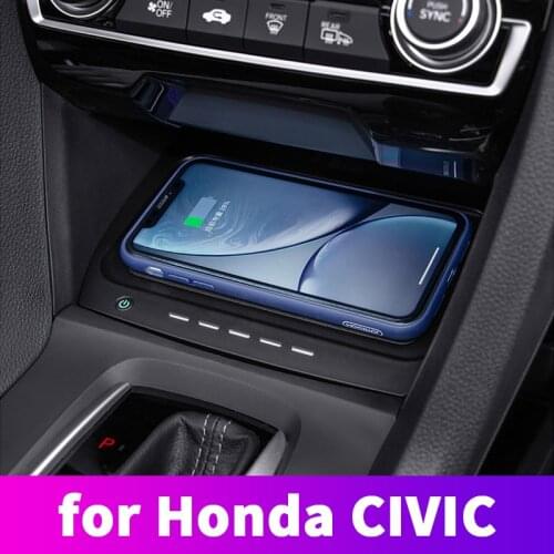 Special on-board QI wireless phone charging Pad Panel Car Accessories For Honda Civic 10th 2016 2017 2018 2019