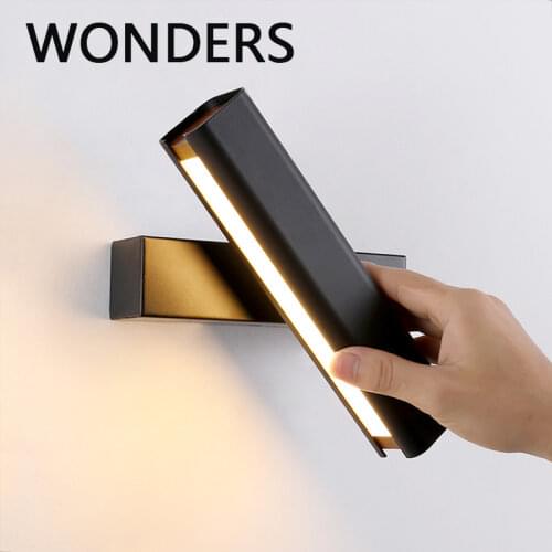 Nordic modern LED wall lamp minimalist creativity rotatable solid wood decoration reading led lighting bedroom study светильник