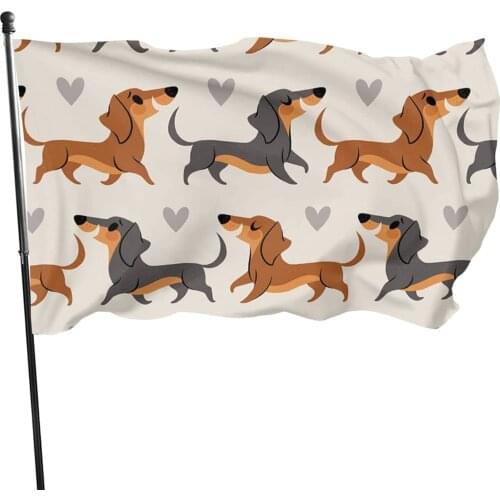 Dachshund Weiner Dog Pet Dogs 3x5 Foot Flag Vivid Color and Fade Proof Canvas Header and Stitched Polyester 3 X 5 Ft