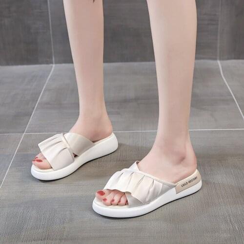 Women Slippers Woman Slip On flat Dames Fashion flats Ruffles Slides Shoes Women Shoes