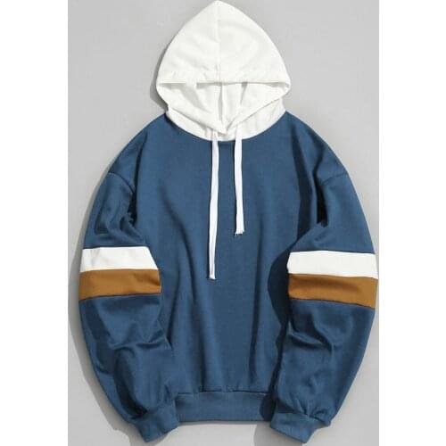 Hip Hop Joggers Sweatshirt Mens Casual Patchwork Pullover Loose Hoodie Outwear Long Sleeves Sweatshirt Harajuku Clothing