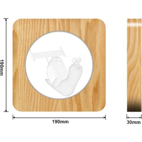 Snail 3D LED Arylic Wooden Night Lamp Table Light Switch Control Carving Lamp for Childrens Room Home Decorate Dropshipping